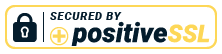 The PositiveSSL secure site seal, showing that the website is secure.